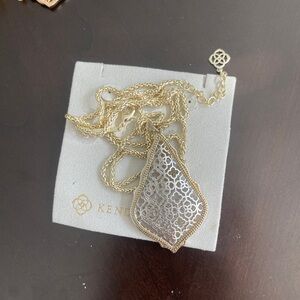 Kendra Scott Gold Chain with Silver Filigree Pendant